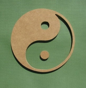 8 inch YIN YANG unfinished MDF wooden shape