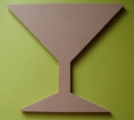 MARTINI GLASS unfinished 8 inch MDF shape