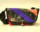 Colorful Recycled Bike Tube & Canvas Striped Purse