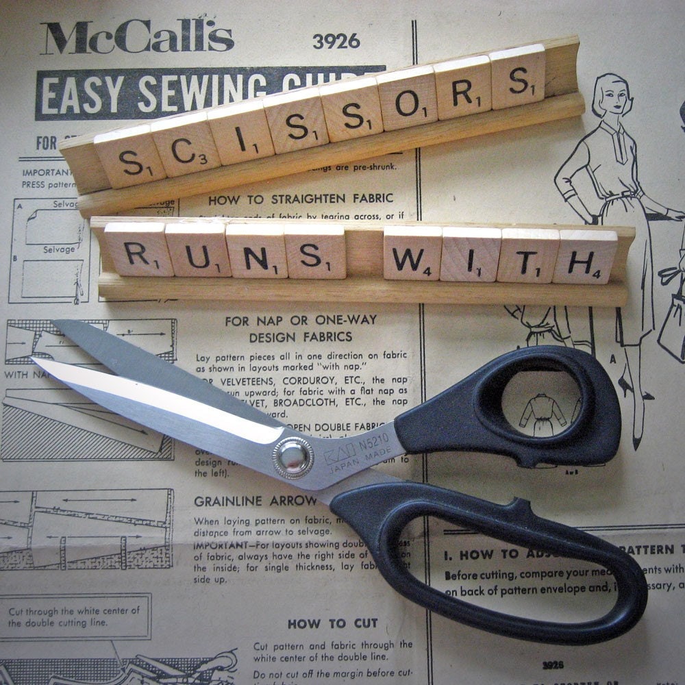 Scrabble Saying Runs with Scissors