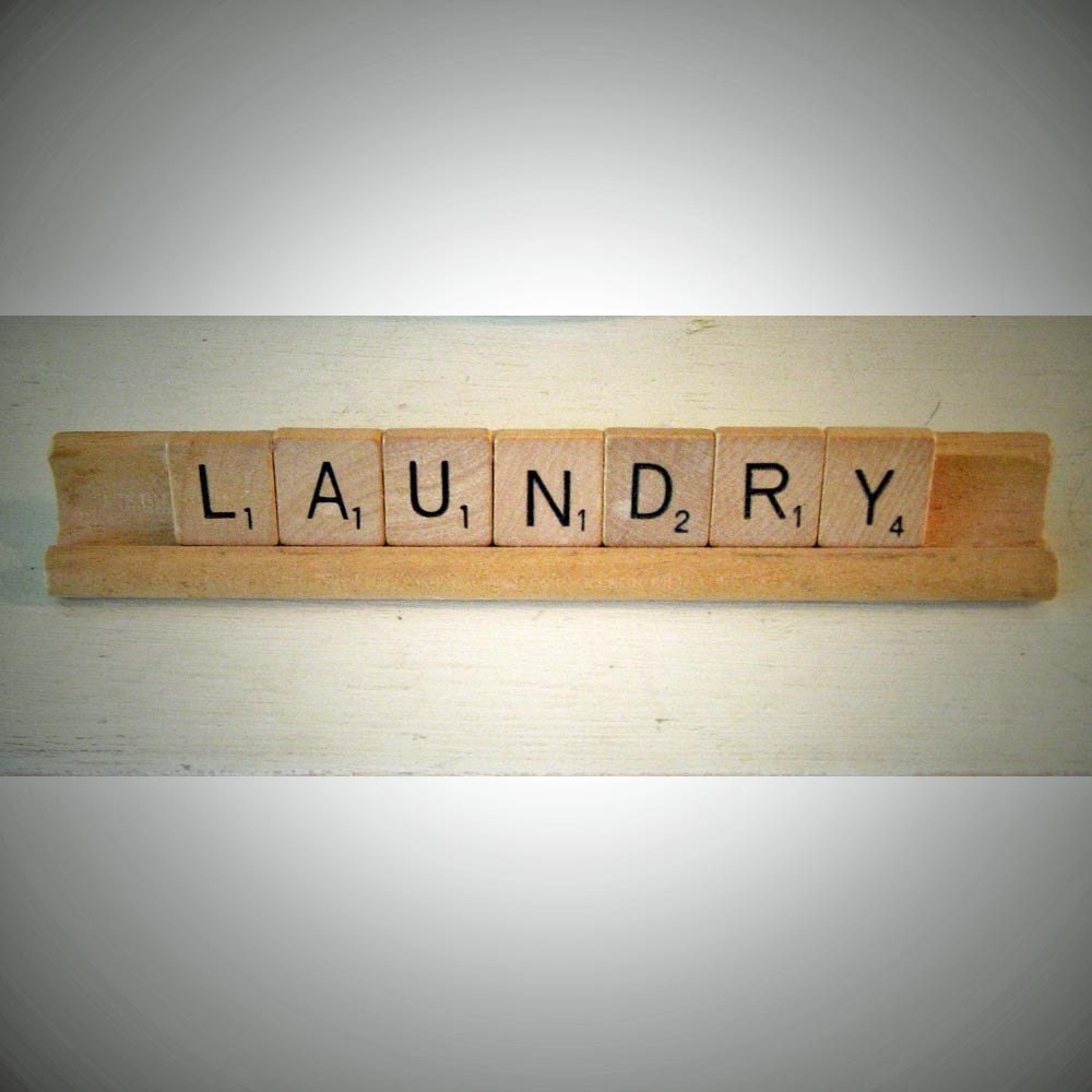 Vintage Scrabble Saying Laundry Shabby Vintage Cottage Chic
