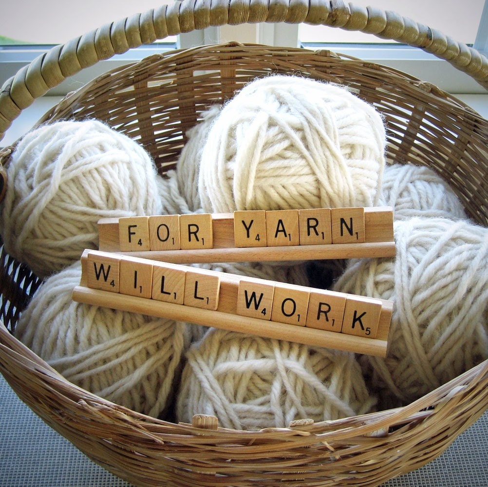 Scrabble Saying Display Sign Knitting Quote Will Work for Yarn