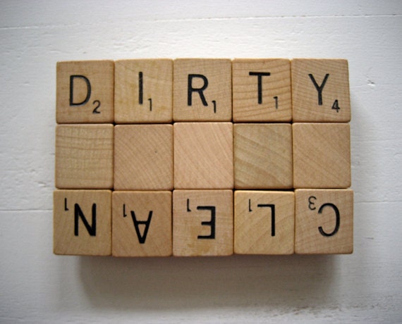 Upcycled Scrabble Tile Dishwasher Magnet Clean or Dirty