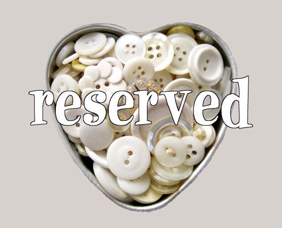 RESERVED for creativepapertrail (3) Heart Tins of Vintage White Buttons