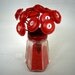 Vintage Red Button Bouquet Flowers in Sugar Sprinkle Shaker Jar