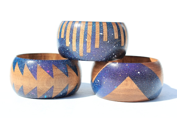 Cosmic Wood Bangle- S - XL