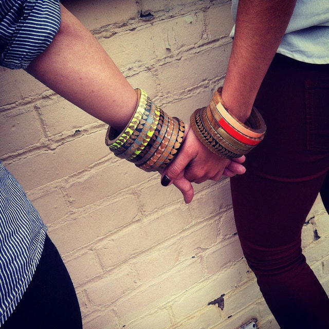 Set of Skinny Bangles- Bat for Lashes.-XS-XL