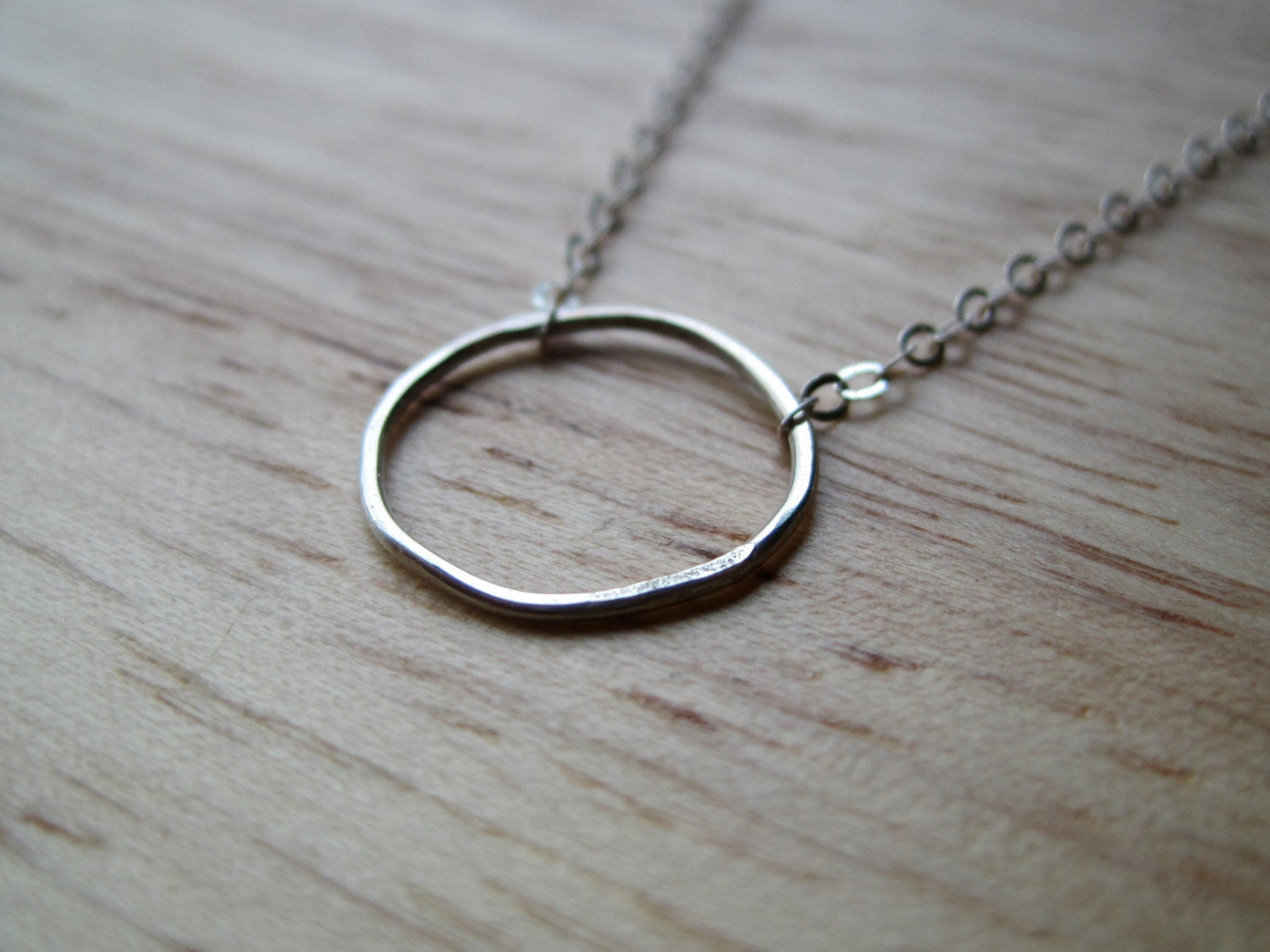 Silver O Necklace, circle necklace sterling silver, silver jewelry, small pendant, maryandjane etsy