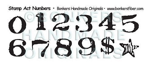 Stamp Act Numbers Rubber Stamp Sheet