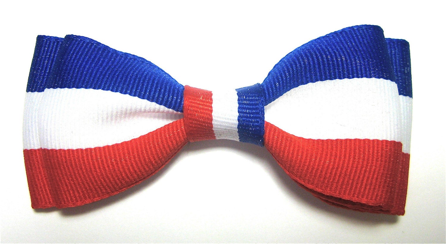 Nautical Nancy by Day Bow Clip by Samantha Sultana - Rockabilly,Pin Up,Swing,French Stripe,Red Blue White,Bastille Day,Sailor,Teen,Girl