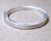 Hogart - Square sterling silver matte  ring Jewelry - brushed silver