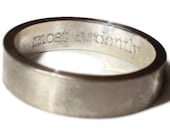 large silver ring - engraved message - sterling silver band 5mm