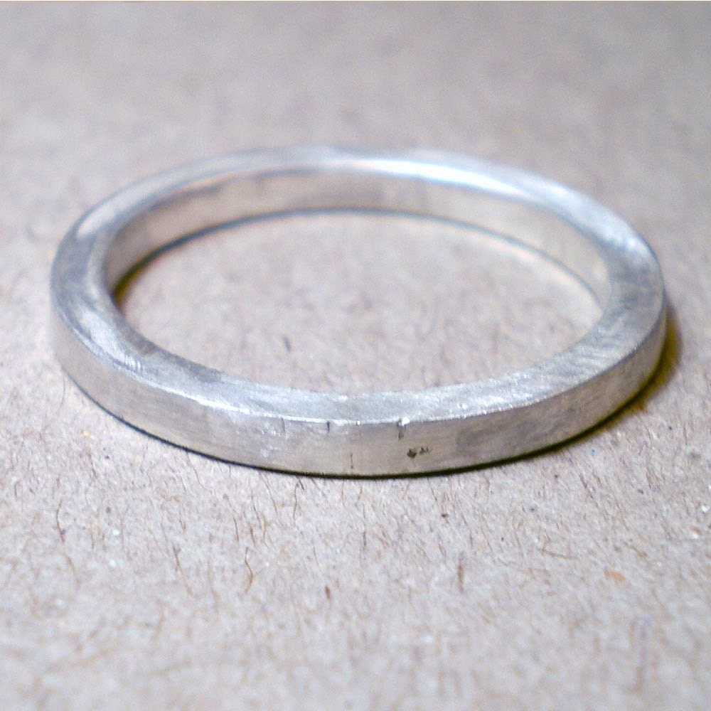 Hogart - Square sterling silver matte ring Jewelry