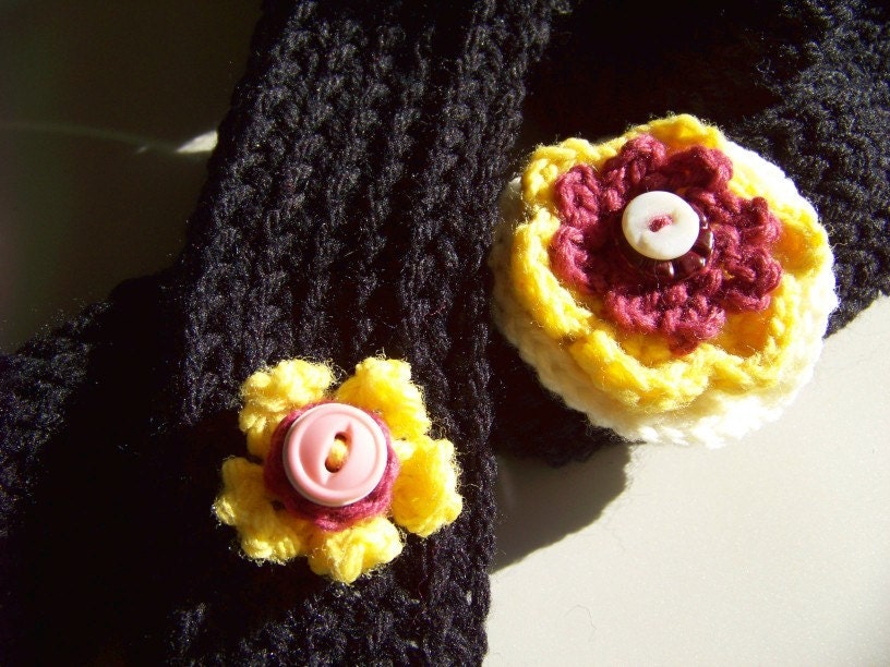 Extra Long Scarf with Flowers