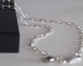 30 inch RECTANGLE Link Sterling Silver Chain