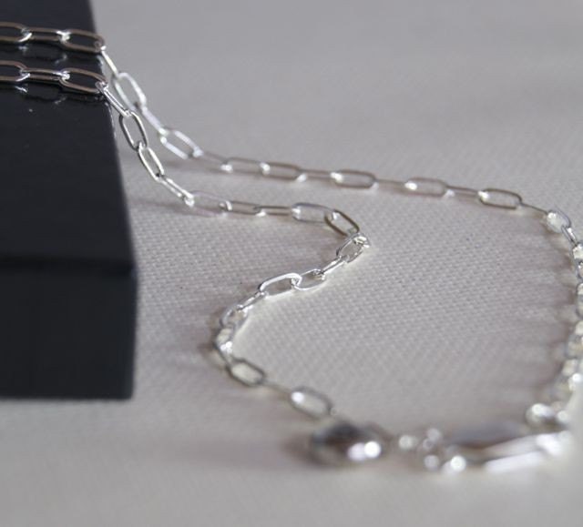 40 inch RECTANGLE Link Sterling Silver Chain