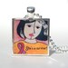 Breast Cancer Survivor Art Pendant - Cancer Awareness Necklace, Cancer Pendant, Pink Ribbon Art Pendant by Claudine Intner
