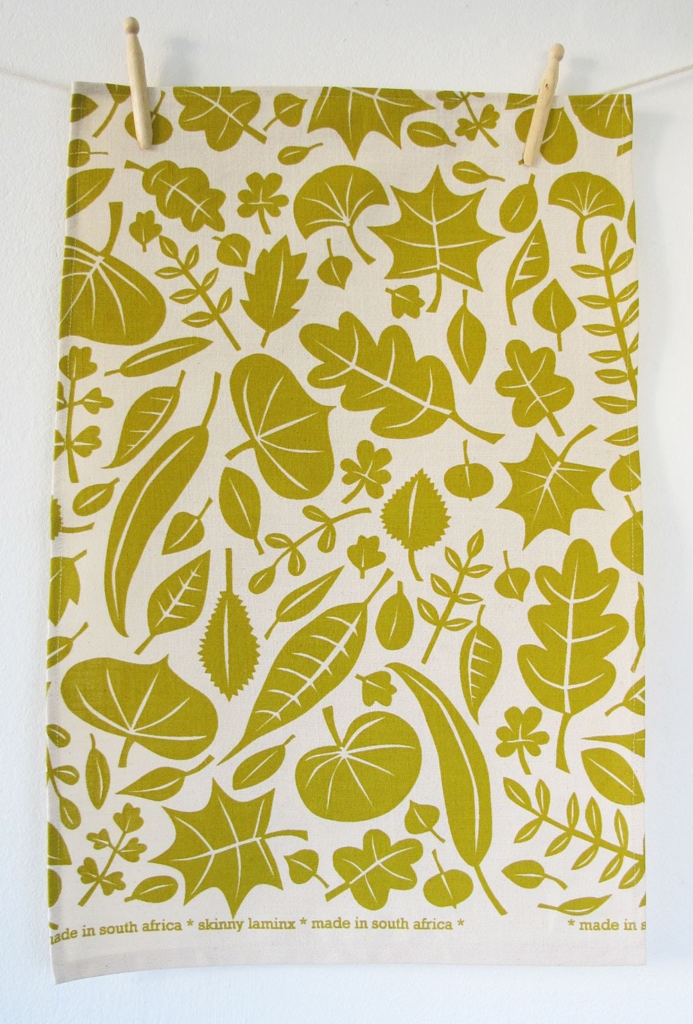 Leaves tea towel - in autumn gold