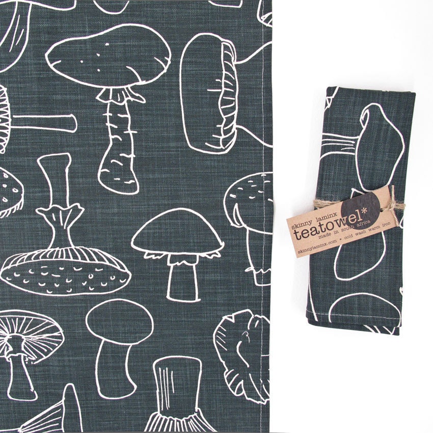 Tea Towel - Mushroom, in Peat