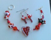 Bracelet and earring lampwork bead set sale EASL CGGE