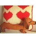 Barbeque the Dachshund Weiner Dog Wool Felt Applique Plush Doll Pillow