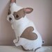 Billie Jean the Chihuahua Dog Wool Felt Applique Plush Doll Pillow