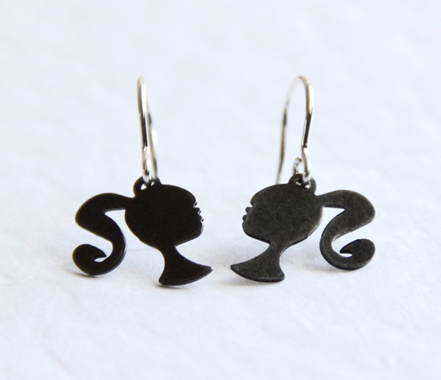 barbie silhouette earrings