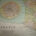 1889 FRANCE Antique Map for Altered Art or Framing