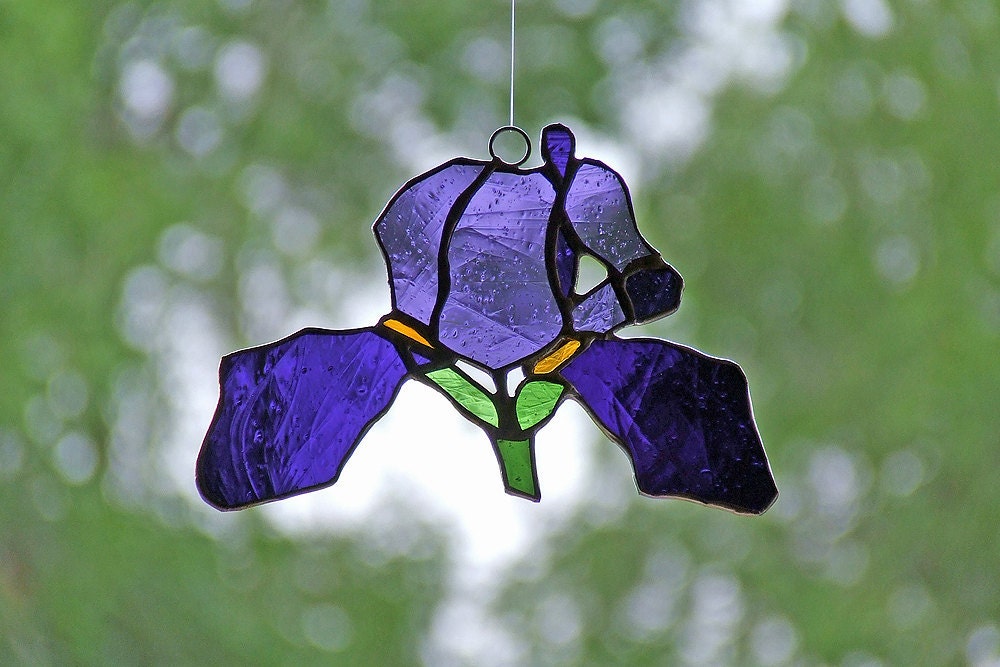 Stained Glass Iris suncatcher