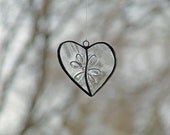 Reclaimed Transparent Heart from Exotic Wine Bottle - Mothers Day Gift