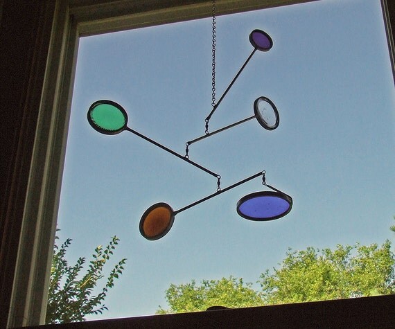 Glass Circle Mobile from Stained Glass and by westernartglass