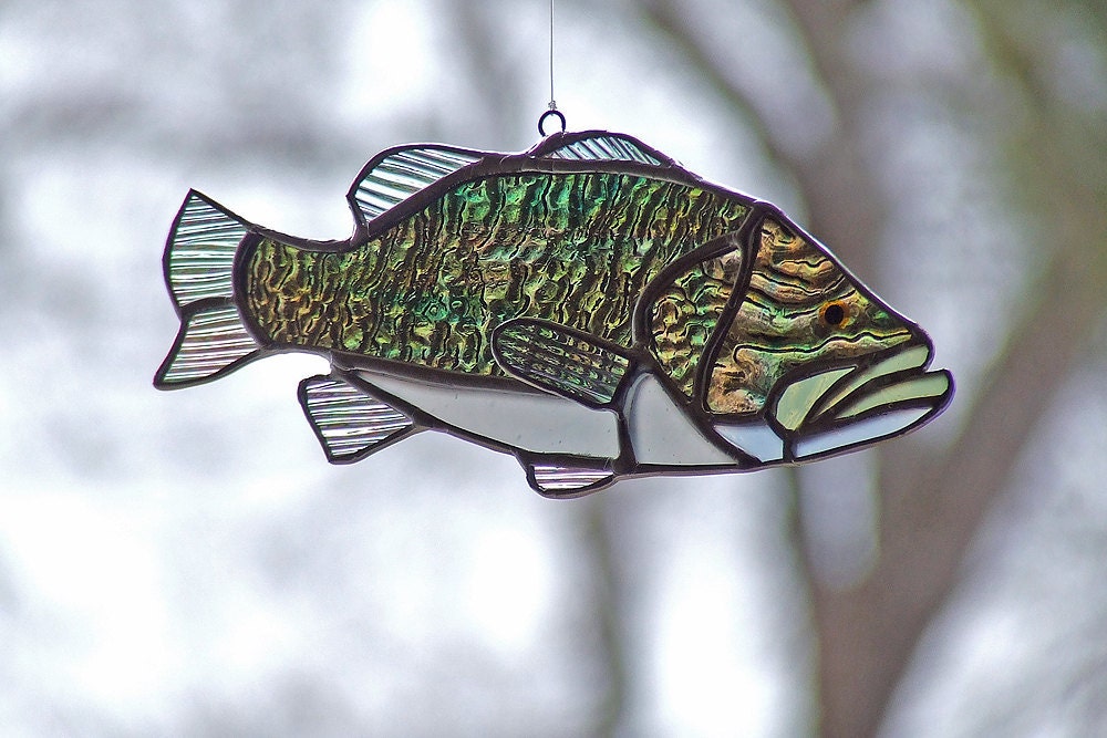Stained Glass Largemouth Bass by westernartglass on Etsy