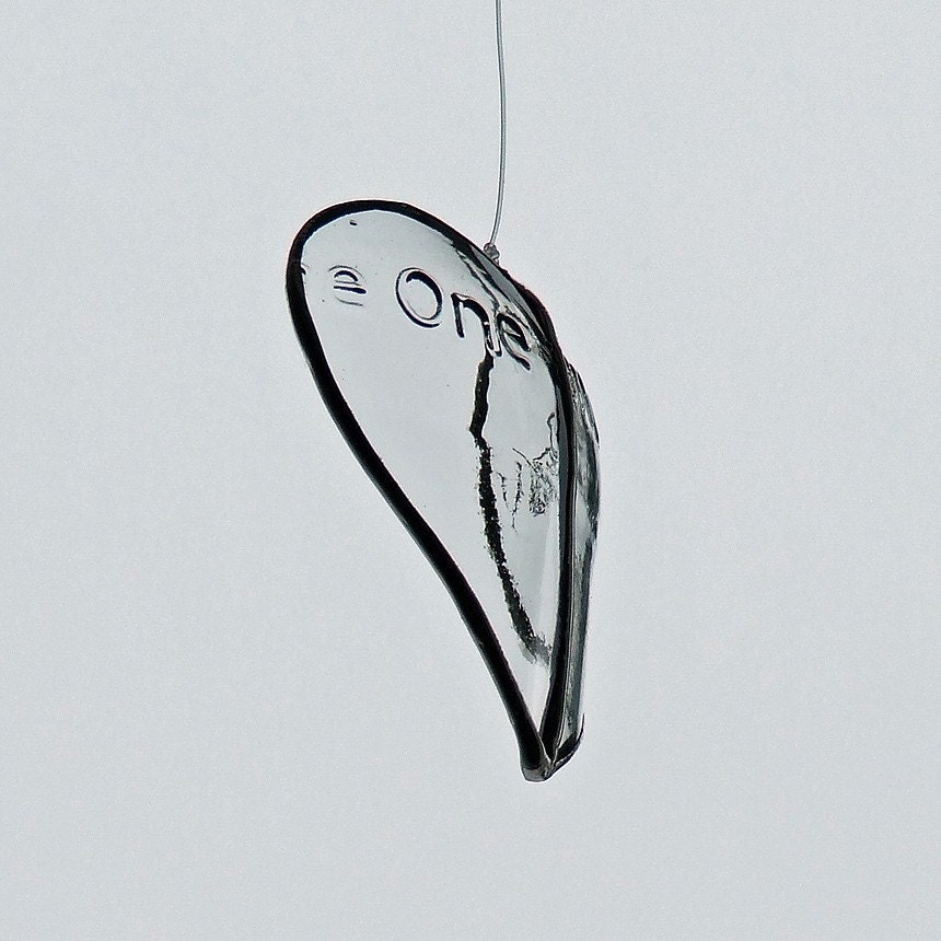 Valentine's Day Decoration, Home Decor, Valentine's Day Gift, Glass Heart Valentine, Transparent Glass Heart One and Only