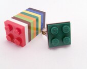 YOU CHOOSE COLOR Game Piece Tile Plate Block Plastic Square Adjustable Ring Dork Nerd Geek Punk Retro Rad
