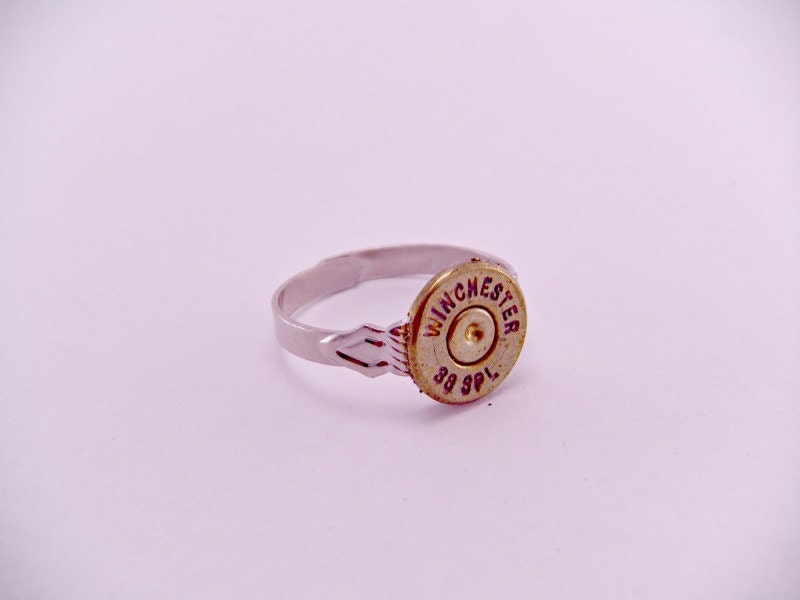 Annie Get Your Gun 45 Calibur or 9 MM Luger Spent Gun Bullet Shell Adjustable Ring