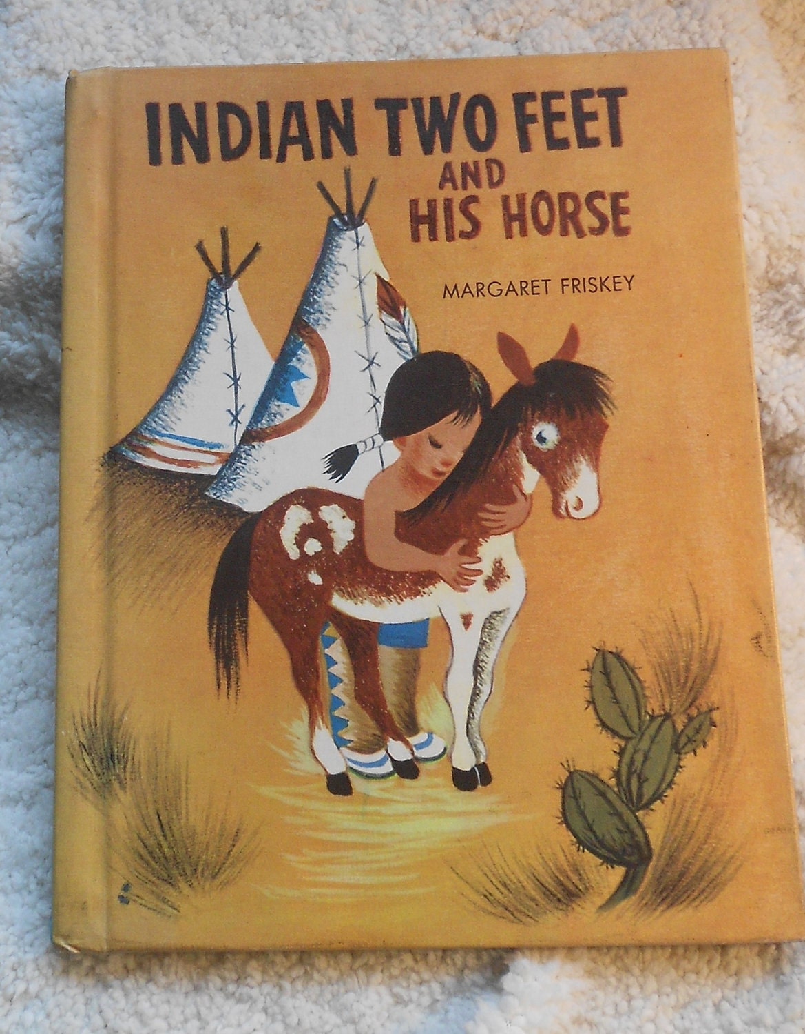 Indian Two Feet and His Horse- Margaret Friskey - Vintage Hardback