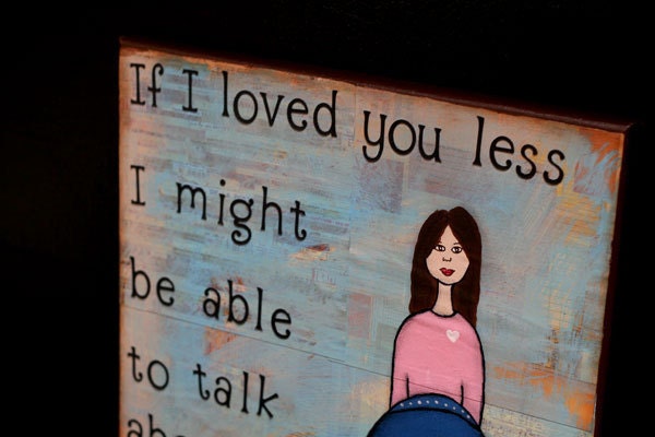 If I Loved You Less 12"x12" Mixed Media Painting on Canvas