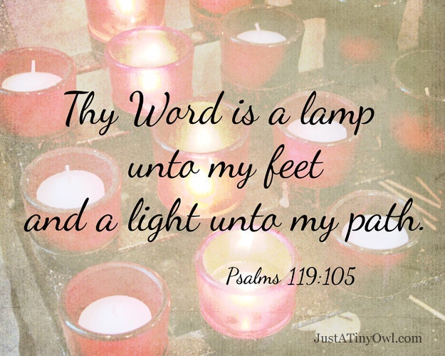 Thy Word is a Lamp unto My Feet - Psalms 119:105 - 8x10 Metallic Photograph with Overlay
