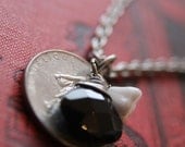 Charmed Necklace with Vintage Coin and Glass Beads