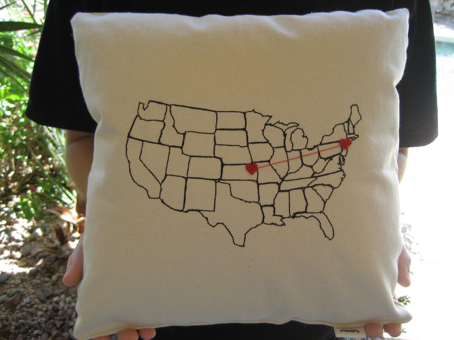 Personalized Back to School Heart Strings Gift Pillow College Dorm Going Away Moving Gift