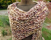 Handknit Shawl in Pheasant Brown Shoulder Warmer Shawlette