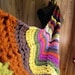 Multicolor Chevron Scarf Extra Long Warm Brown with Stripes