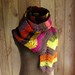 Multicolor Chevron Scarf Extra Long Warm Brown with Stripes
