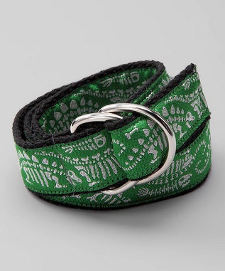 Kids Dinosaur Belt - green velcro or D-ring