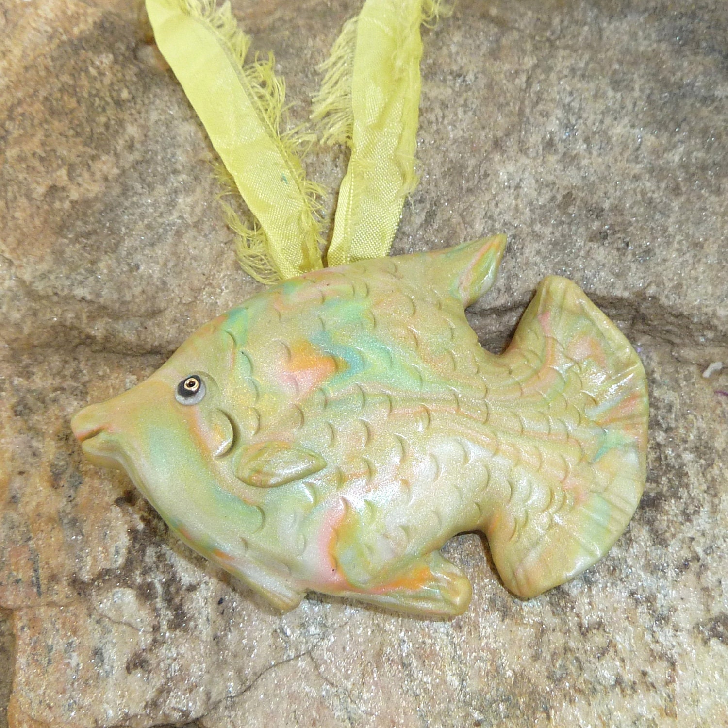Tropical Fish Pendant  Island Angelfish