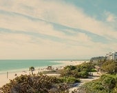 Beach Photograph, Fine, Summer Vacation, Seaside, Ocean View, Blue, Green, Relaxation, Resort Town, Florida, Gulf Coast, 8x10 Print