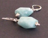 Faceted Amazonite and Thai Silver Earrings