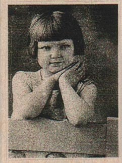 antique girl with folded hands photograph rubber stamps place cards gifts  unmounted 16127