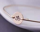 Gold Om Bracelet, Yoga Jewelry, Hand Stamped Om Jewelry, Gold Bangle Bracelet, Simple Yoga Jewelry