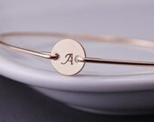 Personalized Children's Jewelry, Custom Initial Bracelet, Custom Gold Child Initial Bangle Bracelet, Monogram Bangle Bracelet